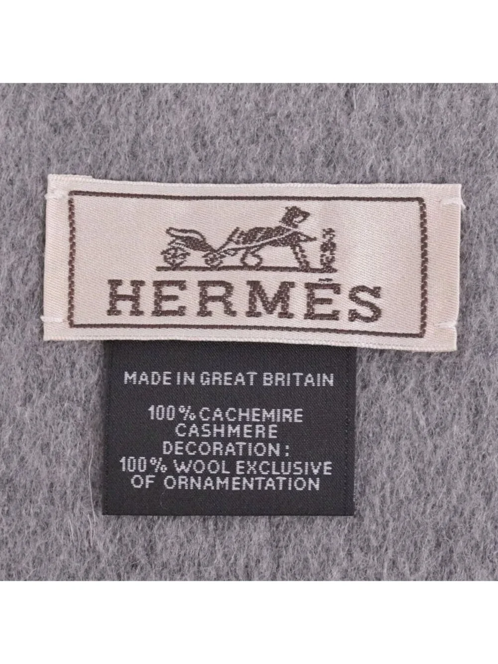 Hermes Scarf Shawl Fringe Cashmere